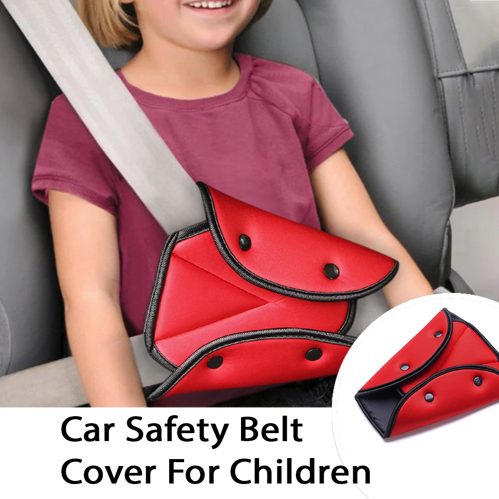 

Soft Adjustable Triangle Car Children Seat Safety Belt Cover Safety Belt Fixer Anti-ledge For Child Kid Neck Protection Belts