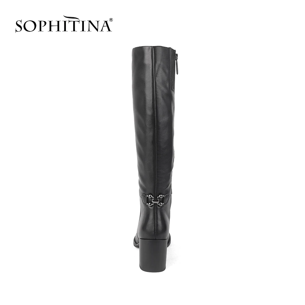 SOPHITINA/модные ботинки Однотонные очаровательные удобные теплые сапоги до колена