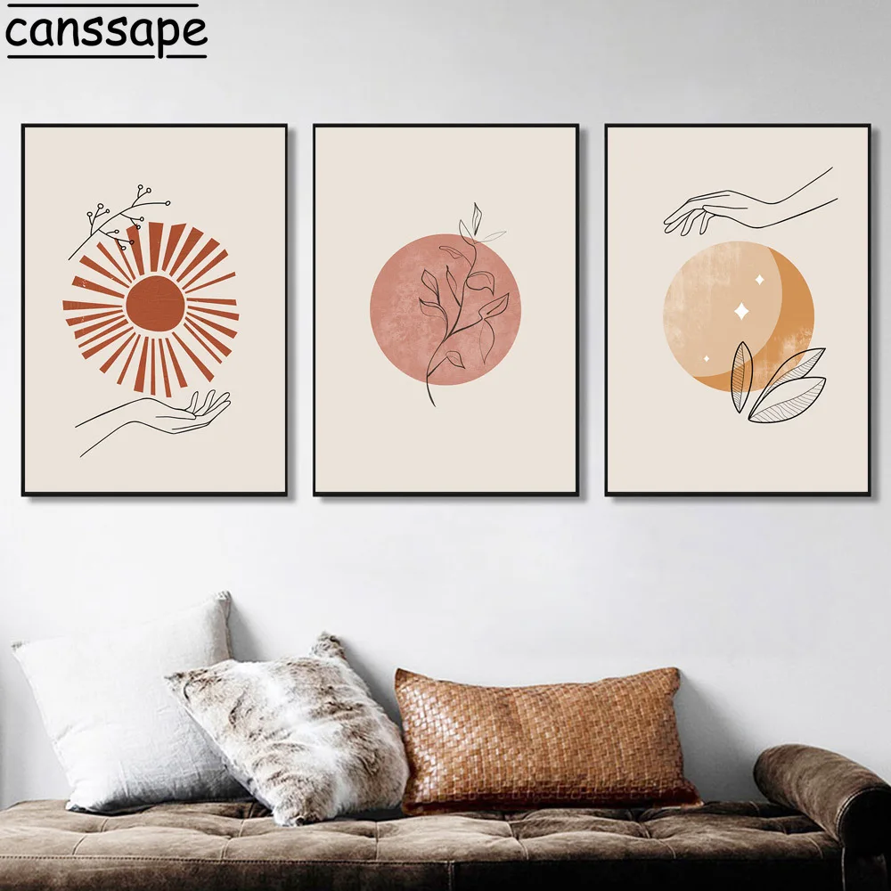 Настенная картина в стиле бохо с абстрактными линиями художественный постер