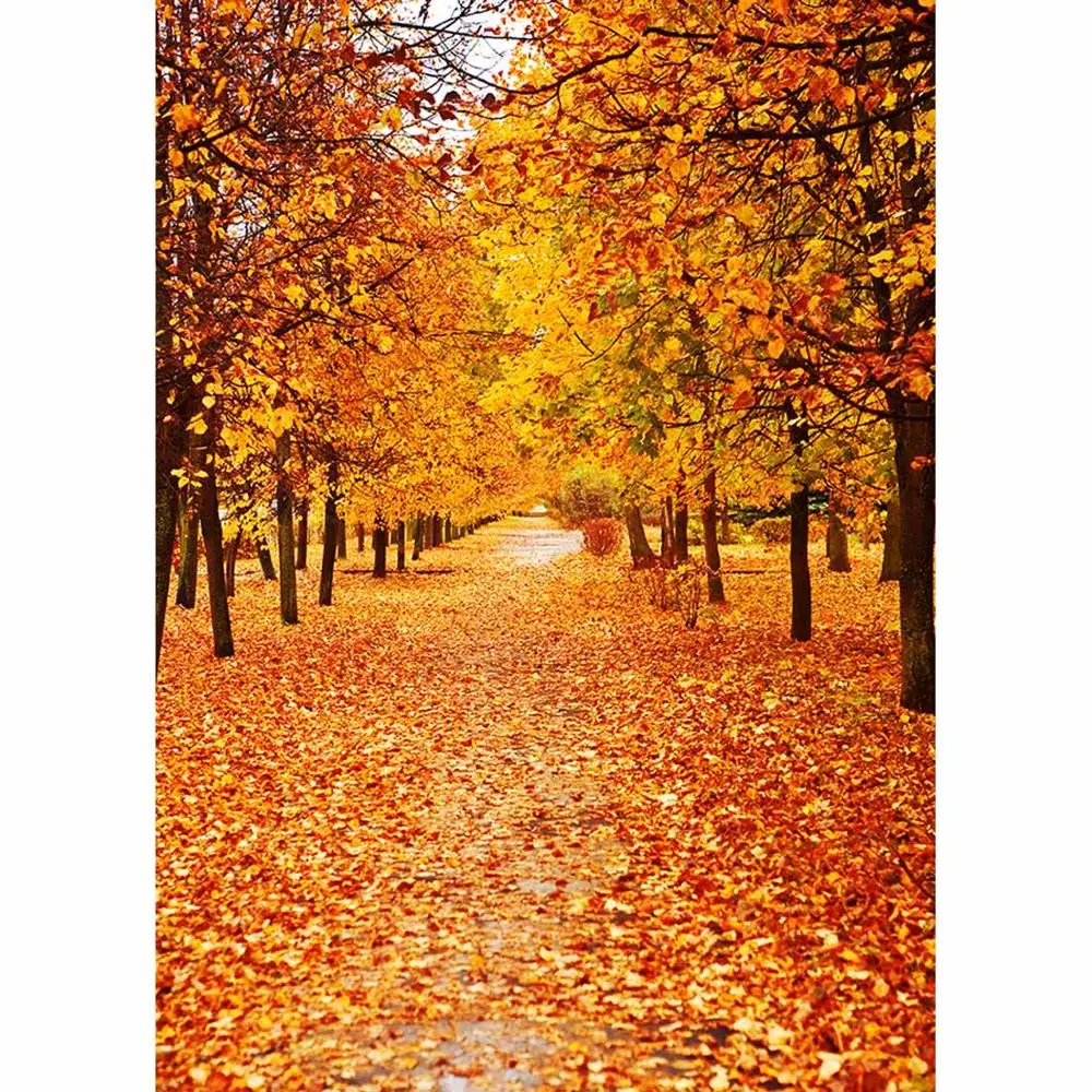 Осенние фоны для фотосъемки с желтыми опавшимися листьями фотостудии Детские