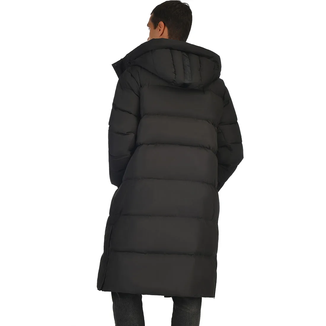 Mens Long Down Jacket Coat Winter Lesmart Warm Padded Thicken Hooded Windbreaker High Quality Down Parka Overcoat