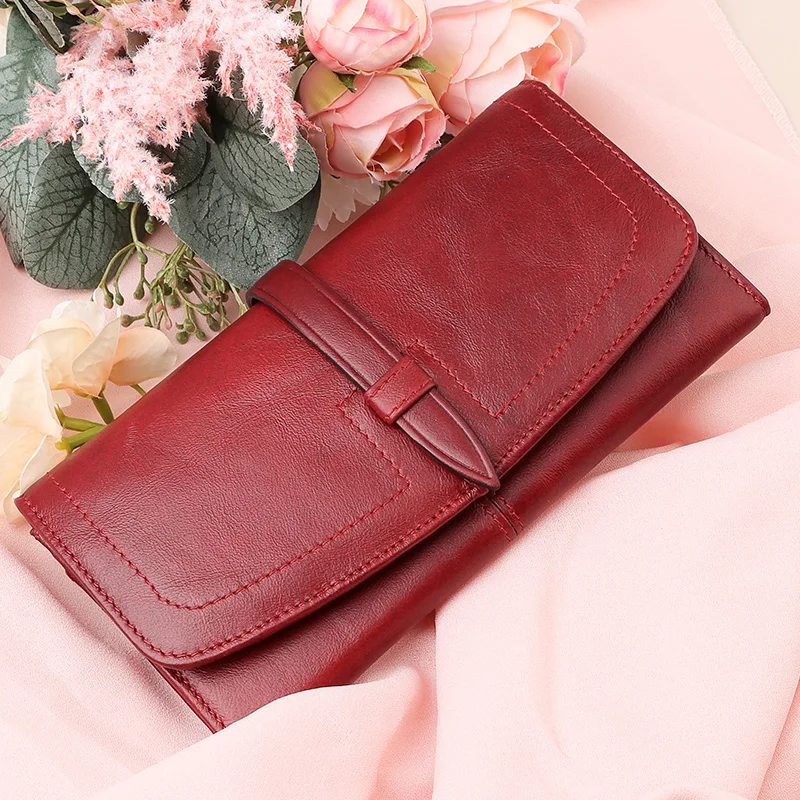 

Fashion Women Wallets Genuine Leather Long Design Purse New Luxury Female Clutch With Phone Pocket Lady Handy Walet Perse