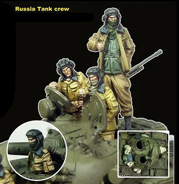 Unassambled 1/72 древних России танкистами (без бака) статуэтка в виде набор миниатюрных