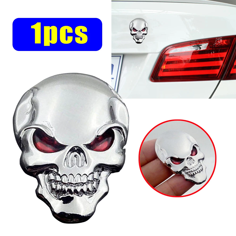 

Motor Bike Stickers 3D Bicycle Stickers Skull Bone Scooter Sticker Metal Bike Motor Sticker Chrome Sliver Car Emblem Badge Decal