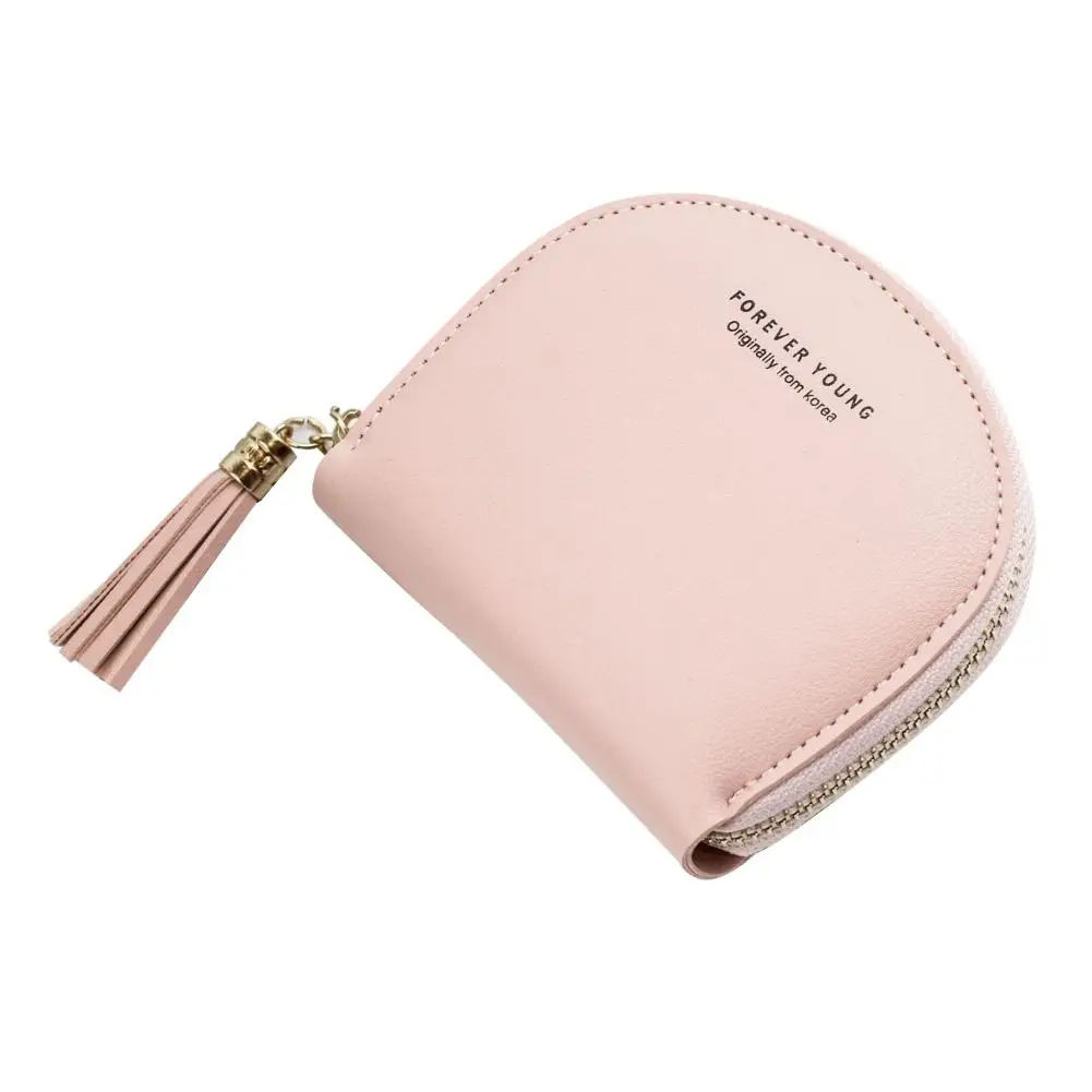 Женский кошелек модный из искусственной кожи мини на молнии с кисточками