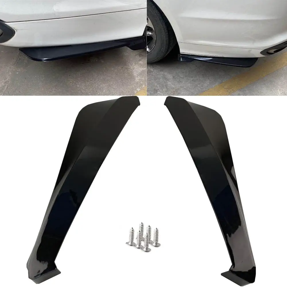 

2Pcs Universal Car Rear Bumper Carbon Fiber Lip Angle Splitters Spoiler Scratch Protector Car Rear Diffuser Bumper Lip Protector