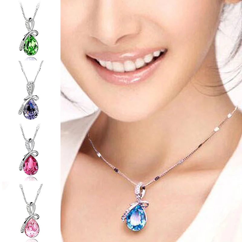 Ангел слеза кристалл ожерелье Мода вечная вода ювелирные изделия для женщин