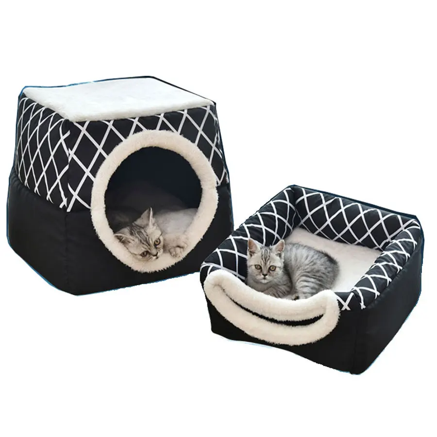 Кровать для кошек теплая складная кровать домашних животных мягкая и удобная