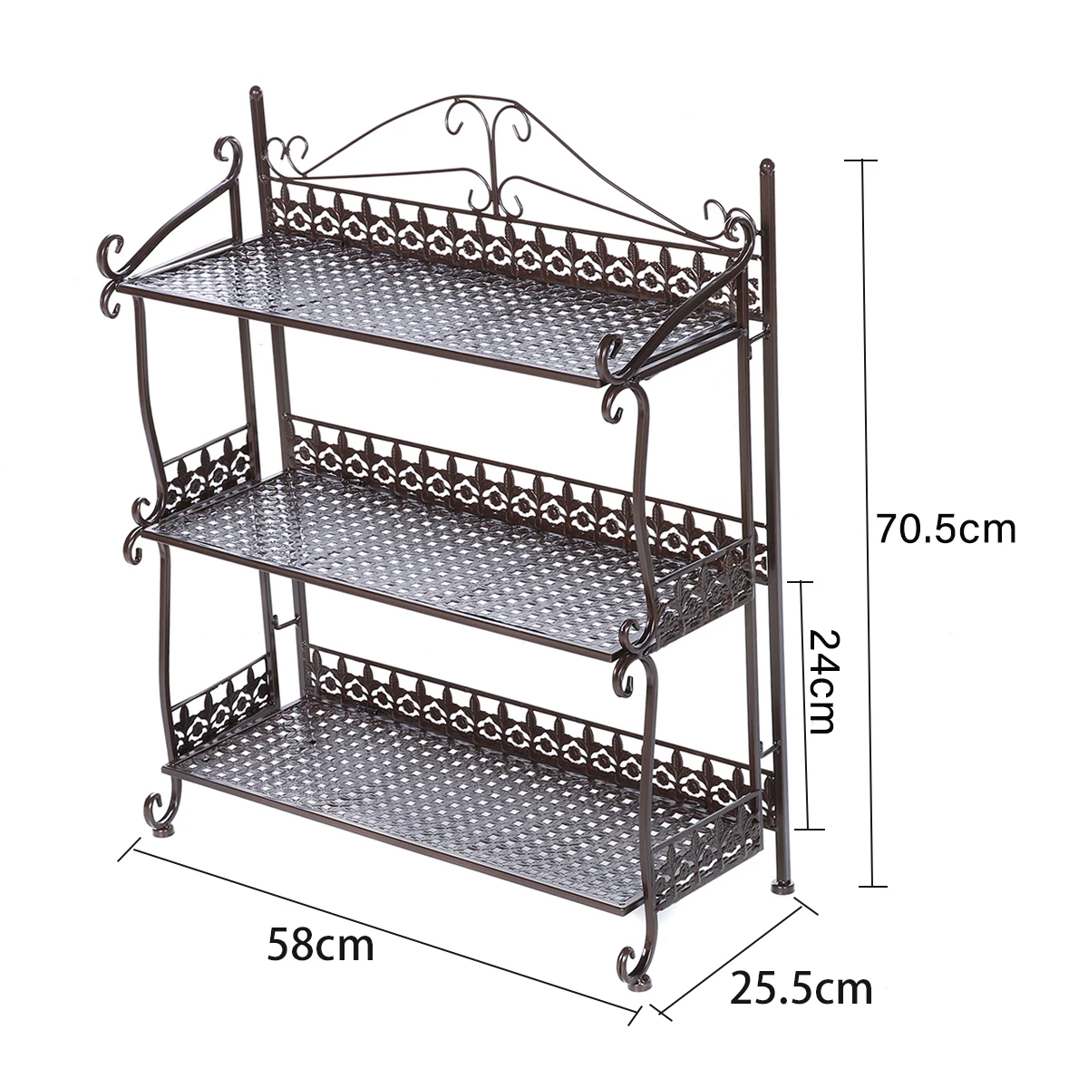 

3/4 Tiers Iron Kitchen Organizer Bathroom Corner Rack Living room Standing Book Shelf Multi-use Antirust Garden Flower Pot Shelf