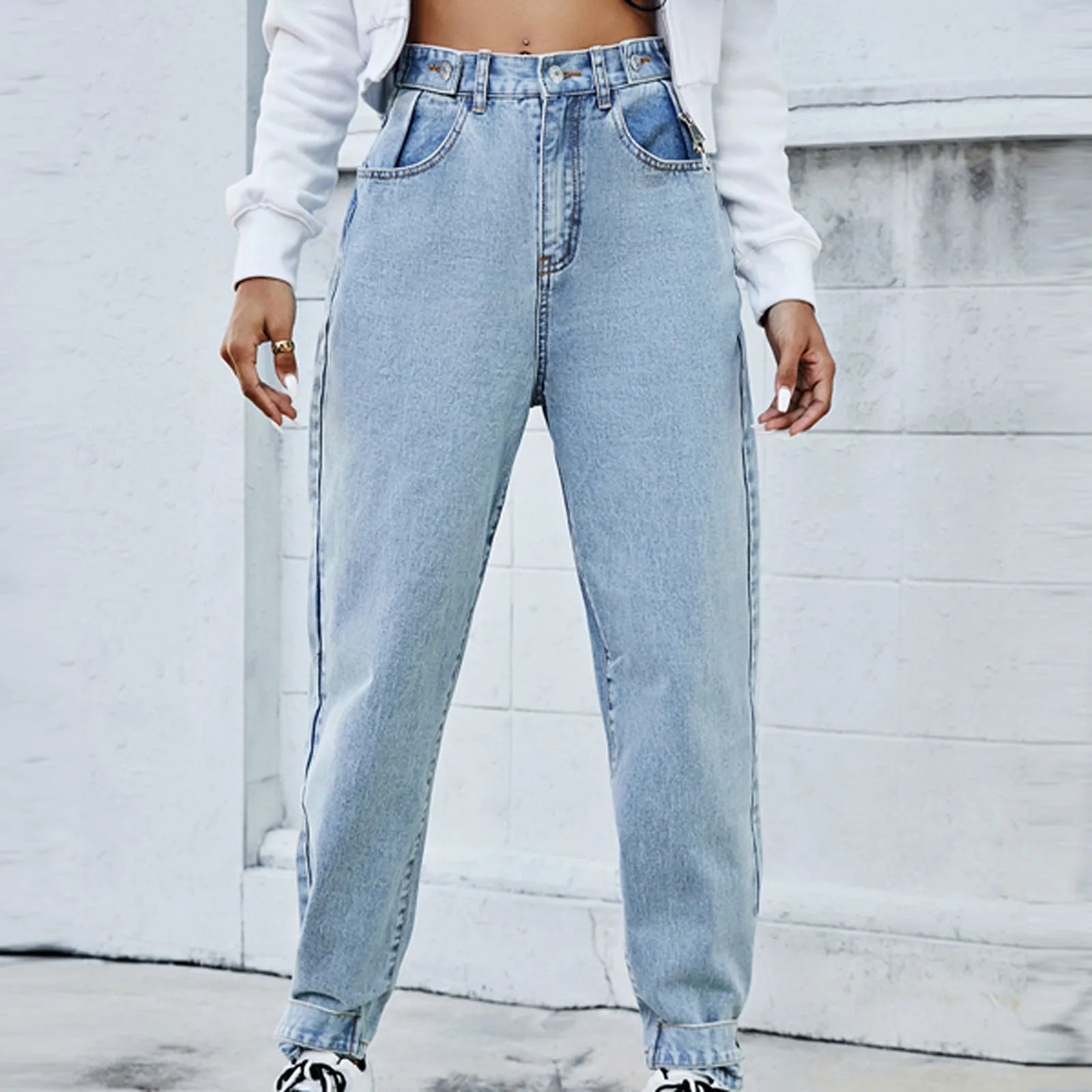 

Hot Harem Pants Vintage High Waist Jeans Woman Boyfriends Women's Jeans Full Length Mom Jeans Cowboy Denim Pants Vaqueros Mujer
