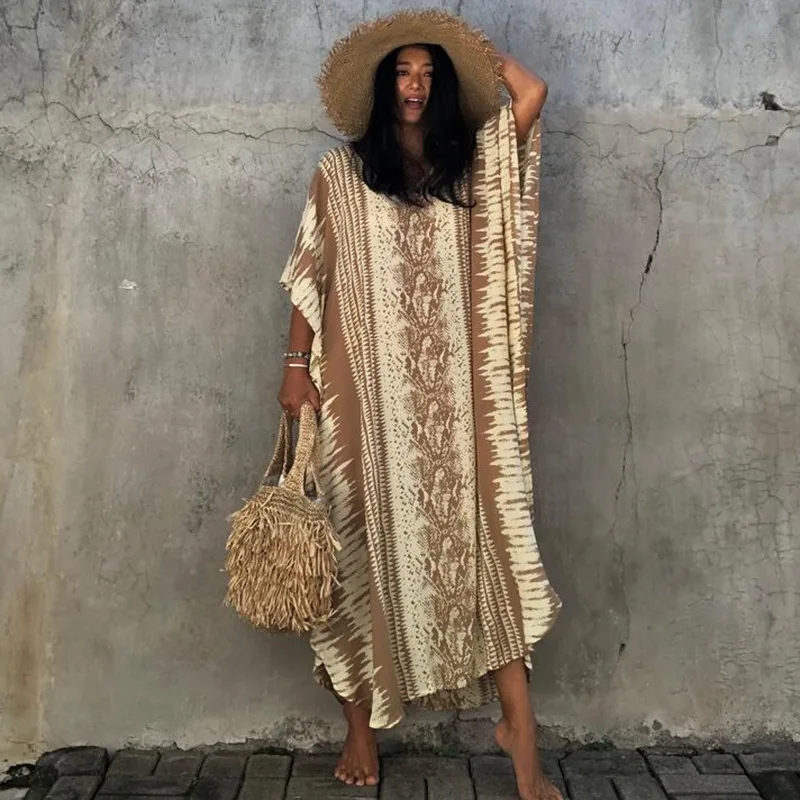 

New European And American Cotton Snake Positioning Robe Sunscreen Beach Coat Blouse Seaside Holiday Dress Women