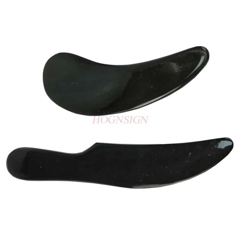 2PCS Natural Black Buffalo Horn Gua Sha Board Guasha Therapy Scraper Scraping Blade Plate Back Massage Chinese Medicine Care