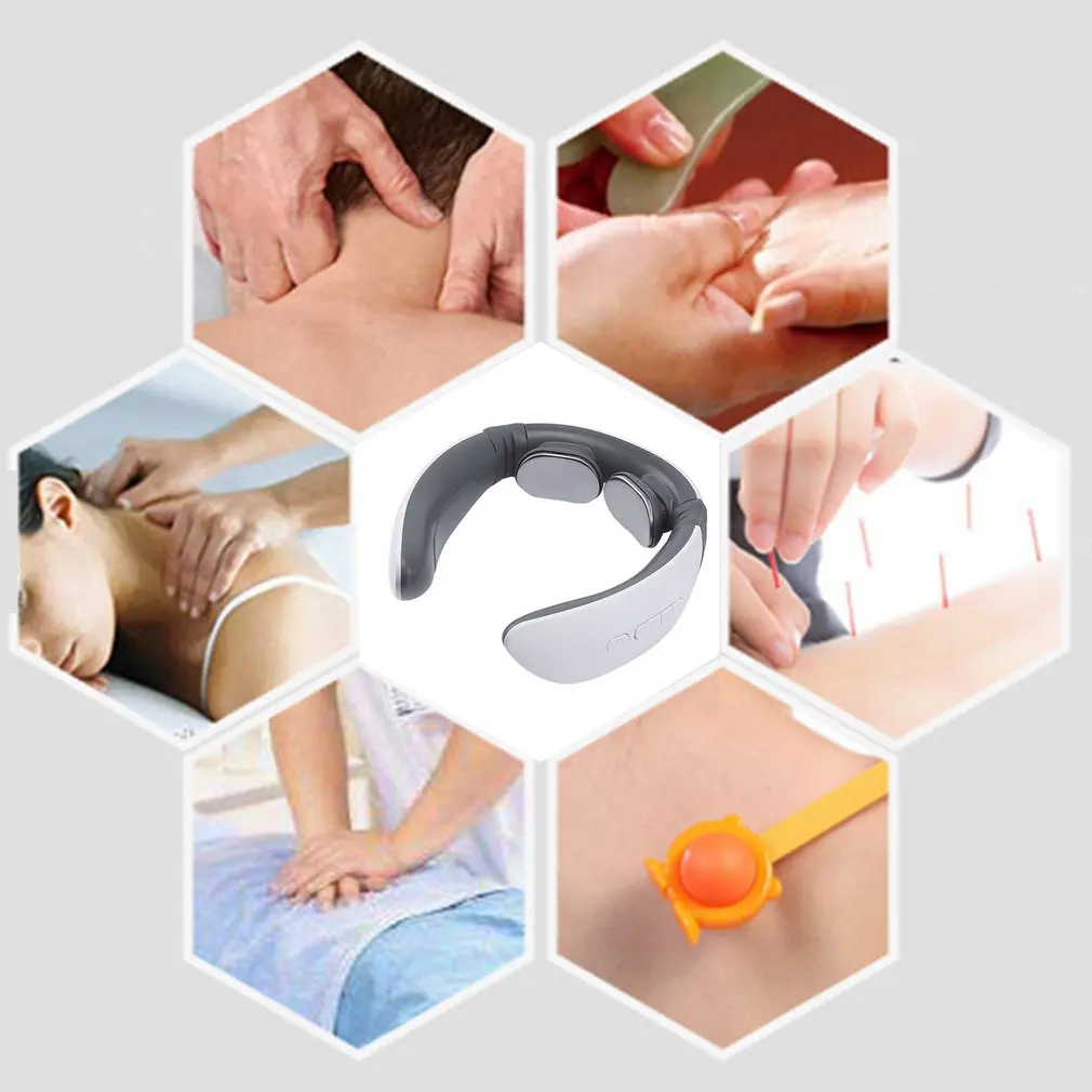 

Electric Neck Massager Two Heads Pulse Back Far Infrared Heating Pain Relief Tool Shoulder Massager Health Care Relaxation