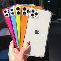 transparent shockproof case for iphone 12 mini 11 pro max xs xr x 6s 7 8 plus clear anti knock phone case soft tpu back cover