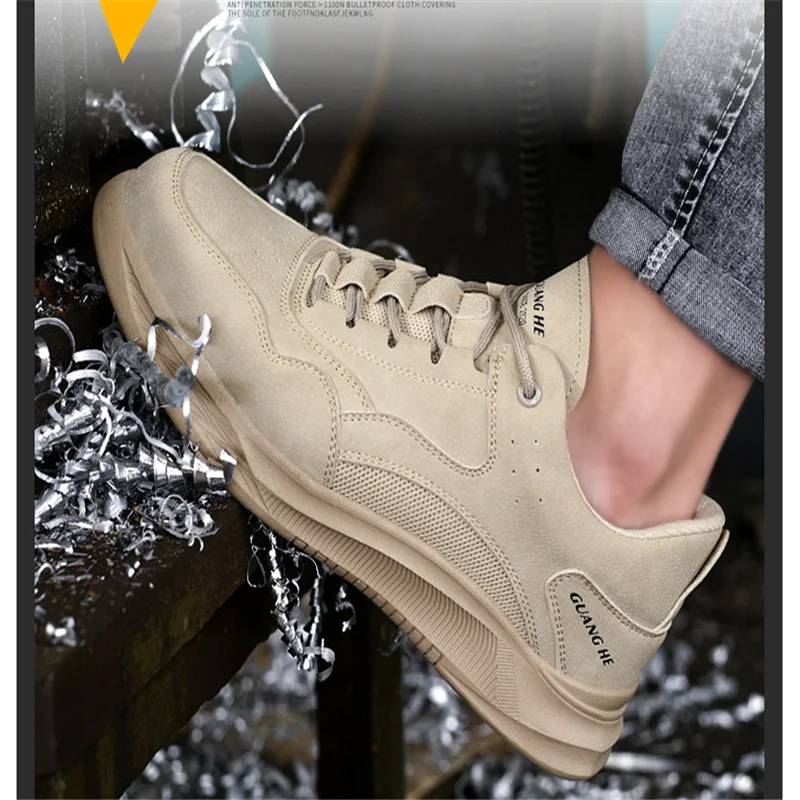 New Men Work Safety Shoes Steel Toe Cap Outdoor Construction Protection Boots Breathable Wear-resistant Indestructible Sneakers | Обувь