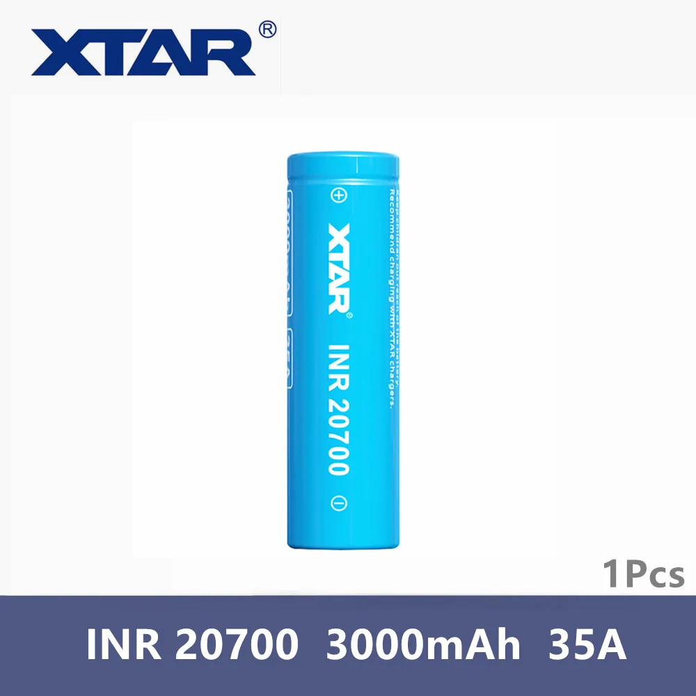 1 шт. перезаряжаемая батарея 3 7 В Xtar INR 20700 3000 мАч 6 высокосливная 35а Импульсный