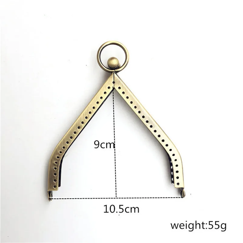 10Pcs 11cm Triangle Purse Frame Kiss Clasp DIY Metal Accessories For O Bag Frame Vintage Coin Purse Metal Clutch Bag Frame