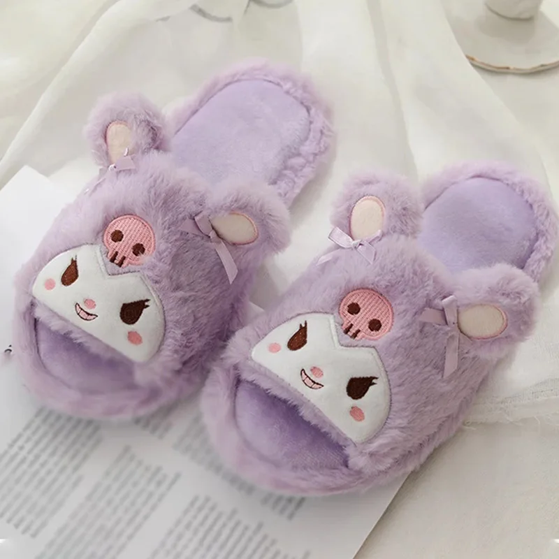 

Women Slippers Plush Warm Shoes Home Indoor Girl Cute Cartoon Ladies Casual Animale Open Toe Flat Comfort Shoe Autumn Winter