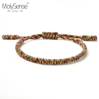 molysense tibetan buddhist love lucky charm tibetan bracelets bangles for women men handmade knots rope buddha bracelet