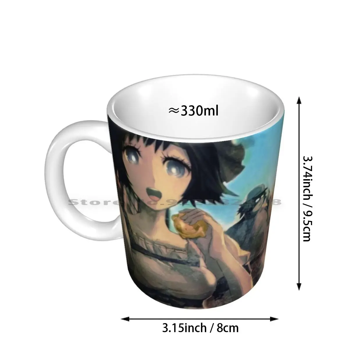 Керамические кружки с изображениями из Steins Gate - кружка кофе, чашка для молока, чайная кружка Окабе, Макисе Курису, Стейнсгейт, Дару он.