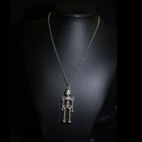 trendy hip hop robot bear hands and feet activities spaceman pendant necklace for women men unisex couple jewelry gifts
