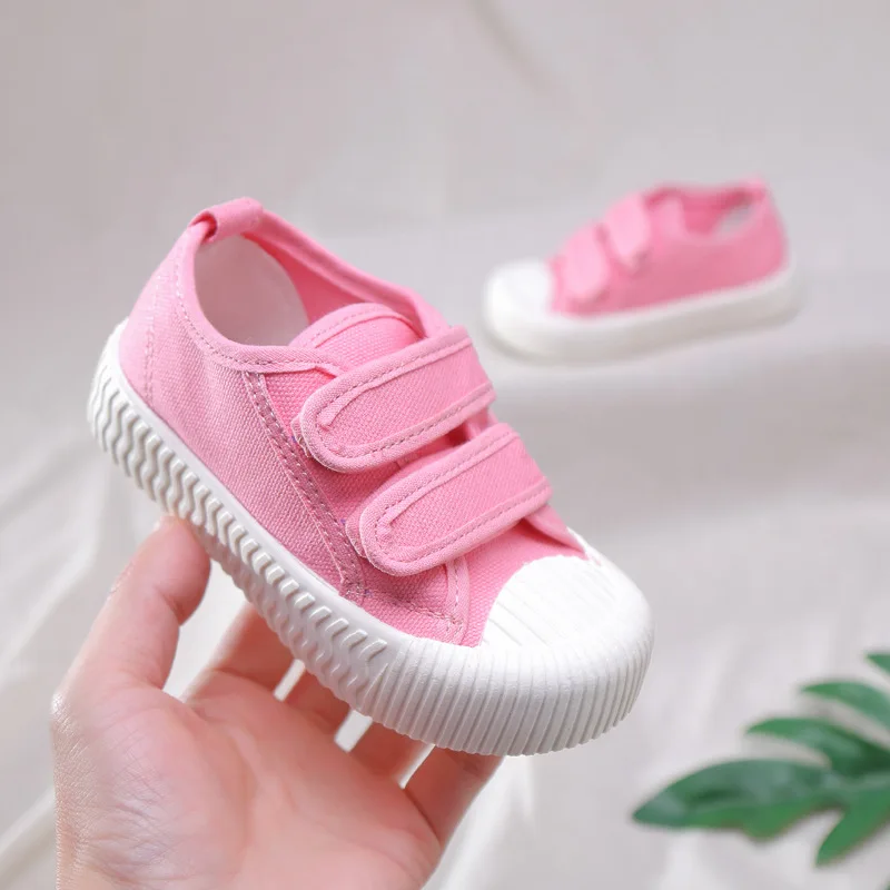 Детская парусиновая повседневная обувь для мальчиков и девочек однотонная