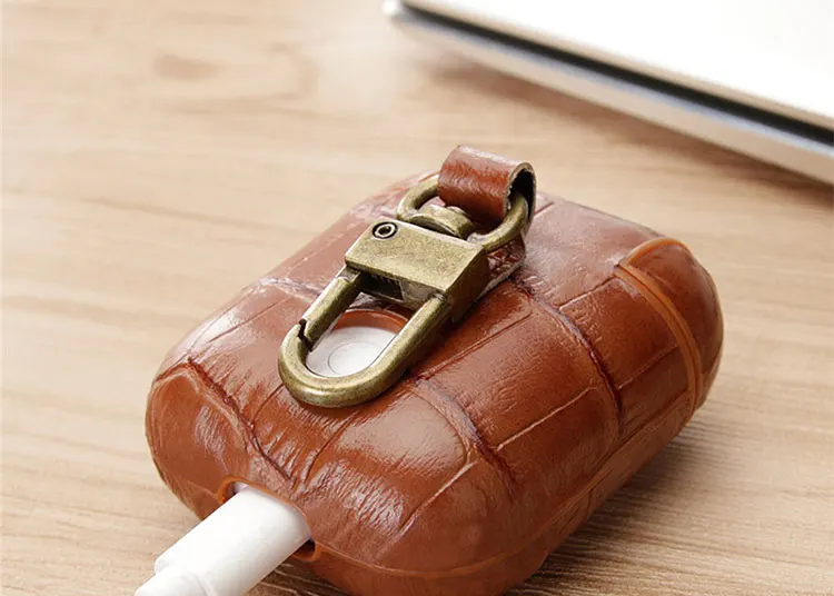 Сумка из натуральной кожи для apple airpod bluetooth беспроводной наушник чехол из крокодиловой кожи чехол для Air pod 1 2 Funda Чехол Коробка