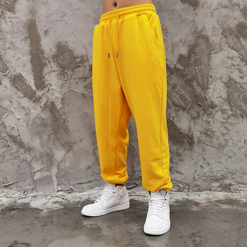 

Новинка 2021, однотонные универсальные брюки унисекс для студентов в стиле хип-хоп, Брендовые мужские и женские спортивные повседневные брюк...