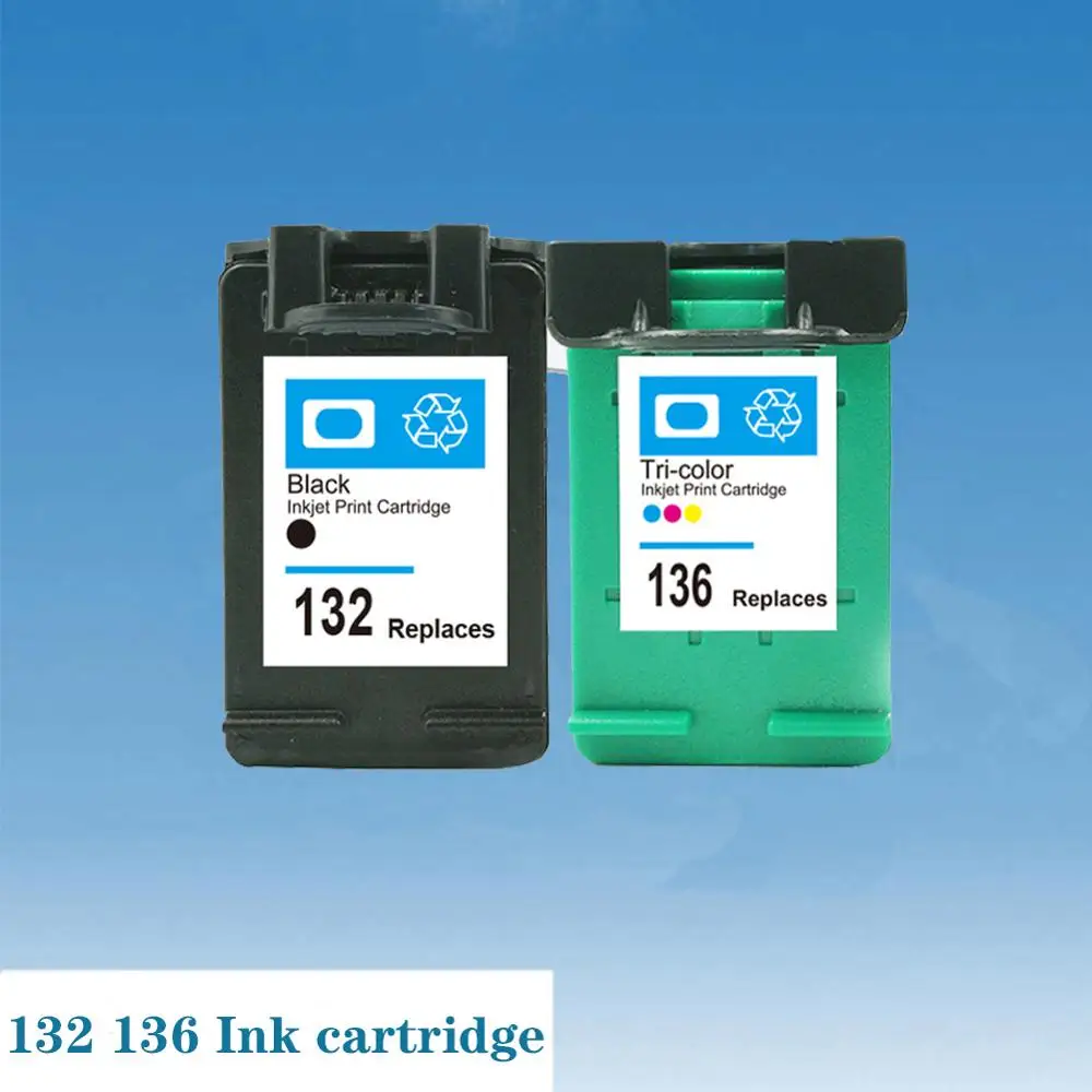 Картридж чернильный JH 132 136 совместимый с hp для принтера HP Photosmart 2573 C3183 1513 Officejet 6213