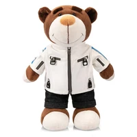 cute rally bear white jacket doll baby soft plush toys for children sleeping mate stuffed baby toys for infants birthday gift