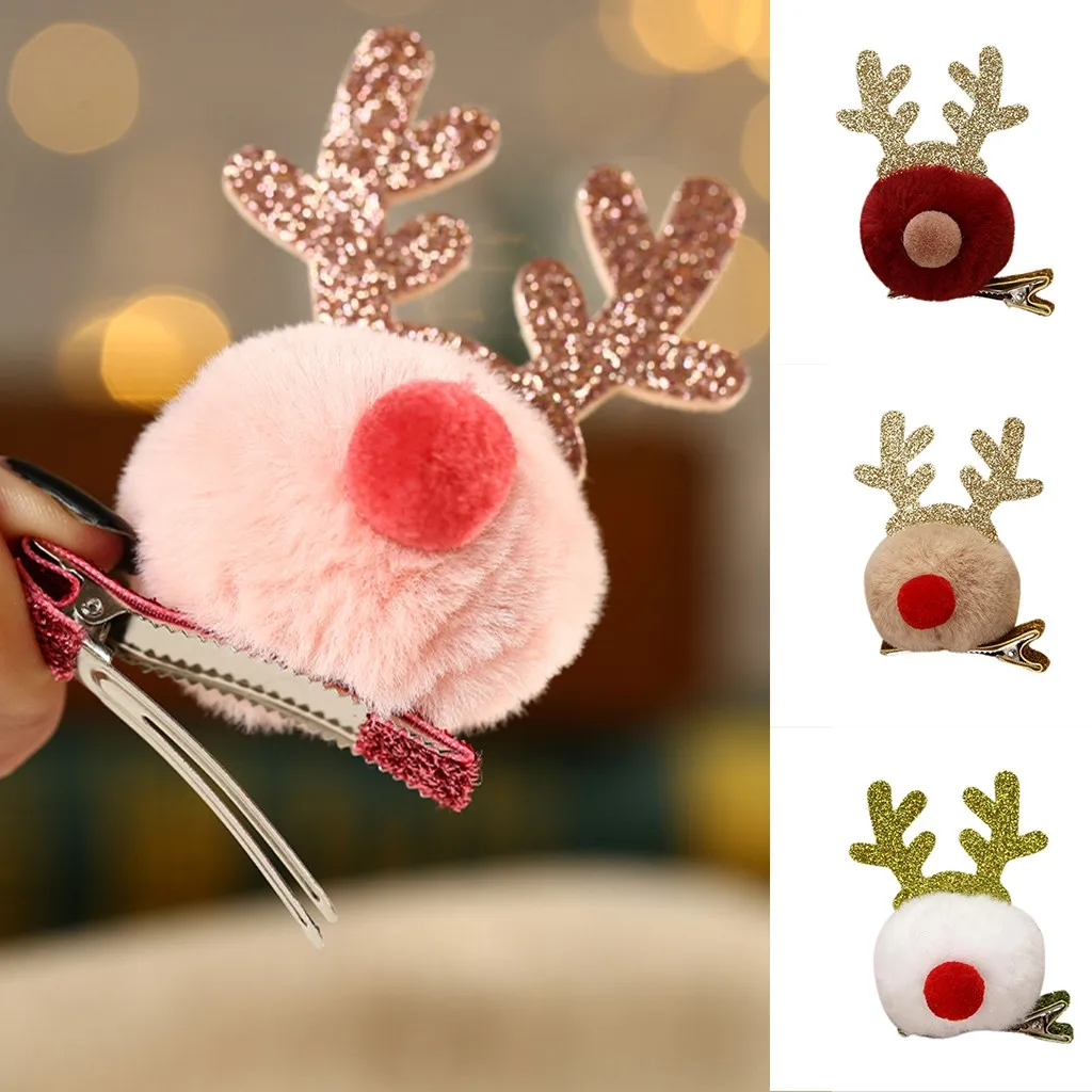 Милые детские заколки повязка на голову новый плюшевый Рождественский детский