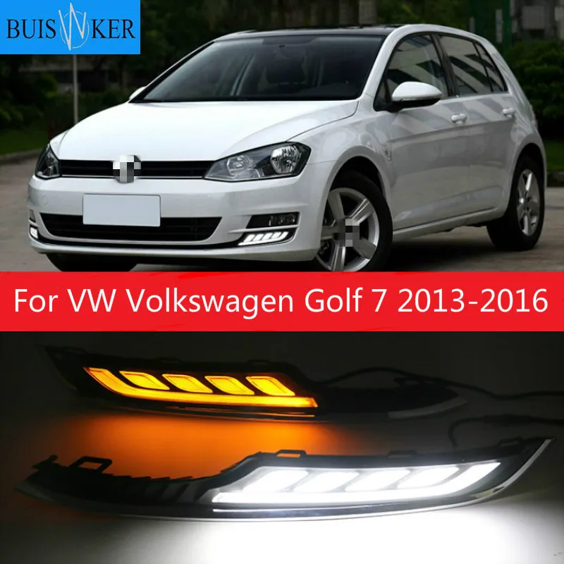 

LED DRL Daytime Running Light Car Accessories ABS 12V Fog Lamp cover For VW Volkswagen Golf 7 2013 2014 2015 2016