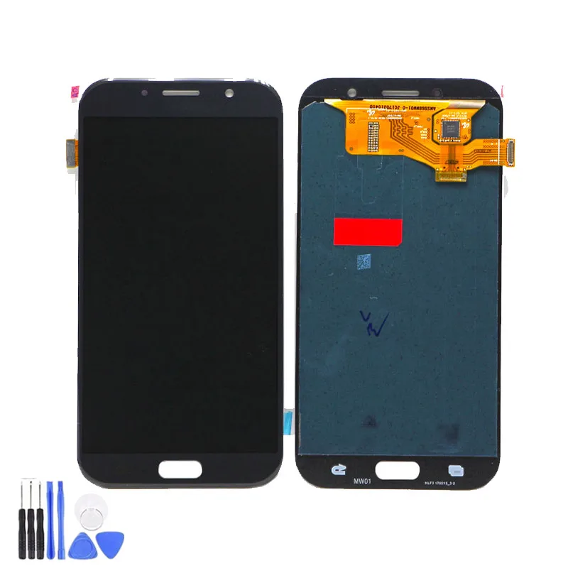 100% Super AMOLED ЖК дисплей для Samsung Galaxy A7 2017 A720 A720F SM Дисплей кодирующий преобразователь