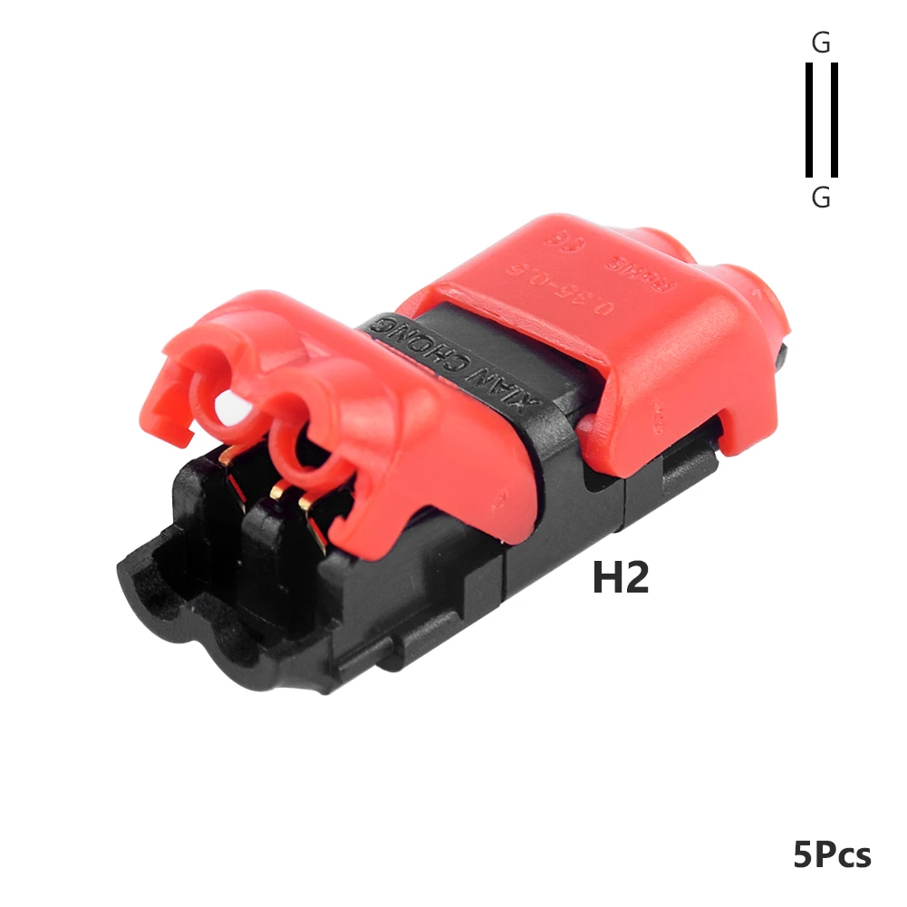 red H2 2pin 5 шт. 1/2 Pin I T тип быстрого соединения проводов электрические разъемы 22-18AWG для светодиодной ленты Автомобильный Кабель обжимные клеммные блоки проводник - Цвет: red H2 2pin
