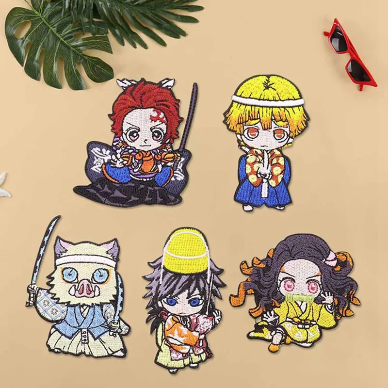 1 шт. мультяшный аниме демон Slayer вышитый персонаж ткань патч Вышивка стикер для