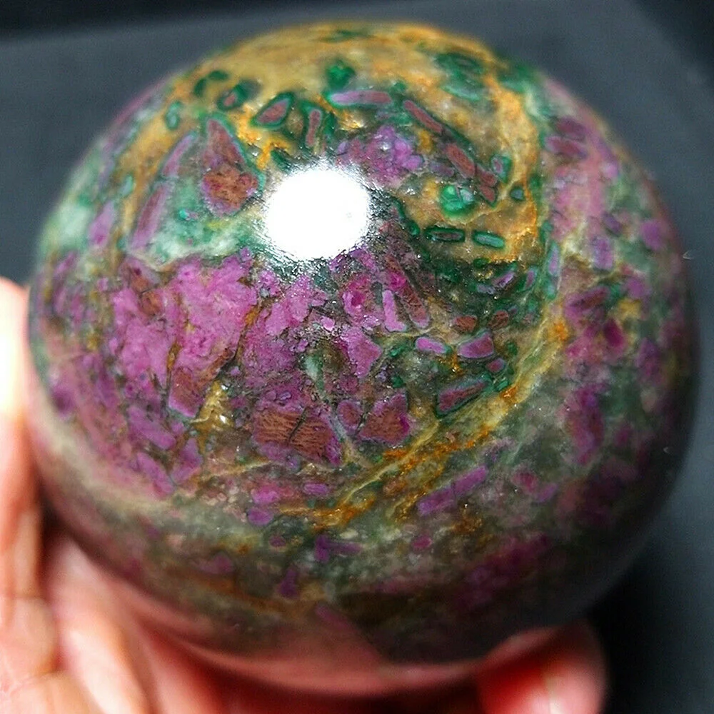 

Natural red green treasure jasper crystal ball furnishing pieces home decoration healing