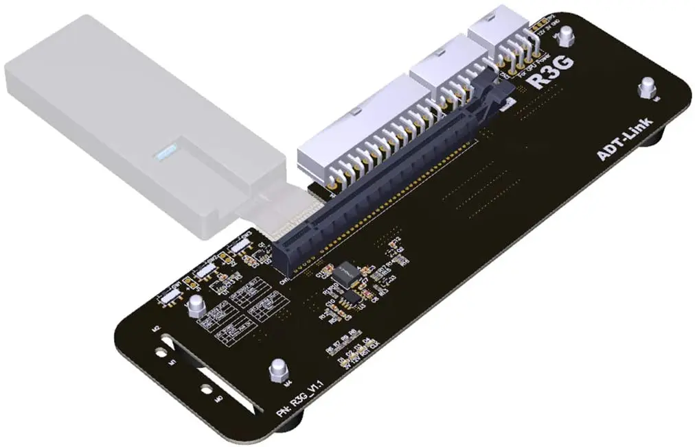 

M.2 key M External Graphics Card Stand Bracket with PCIe3.0 x4 Riser Cable 25cm 50cm 32Gbs For ITX STX NUC VEGA64 GTX1080ti