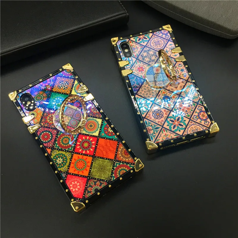 Роскошные Винтаж в клетку с цветами комплект чехол для huawei P20 Lite P30 Pro Коврики 30 20 Lite Nova 3i 4 5 Honor 10 20 8X Y6 Y7 Y9 квадратной крышкой