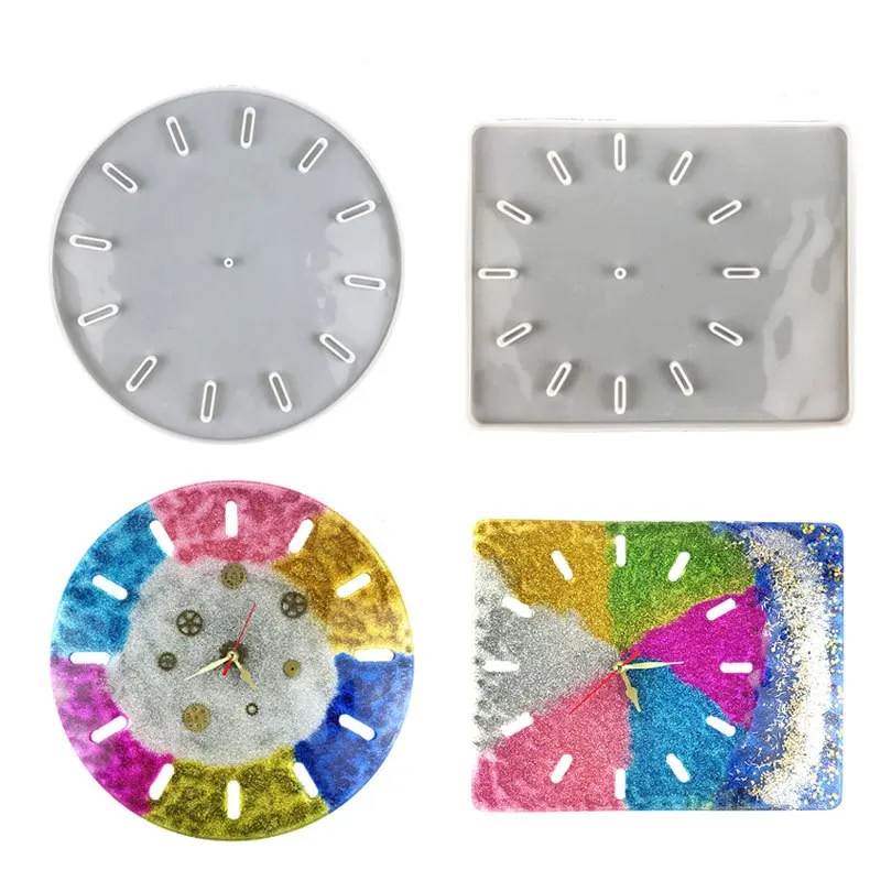 Силиконовая форма сделай сам для часов круглые квадратные настенные часы