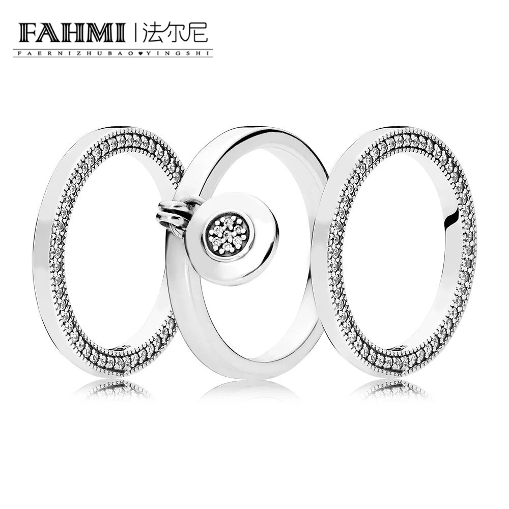 

2020 100% 925 Sterling Silver Hearty Elegant 14700CZ Logo Padlock Ring 197437CZ SIGNATURE HEARTS OF RING Set