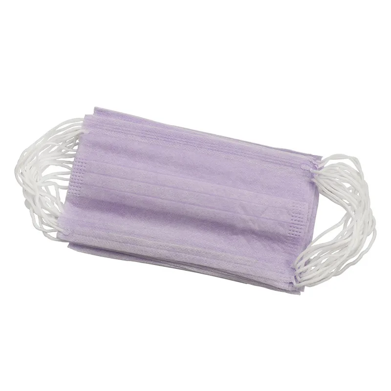 purple 20 шт одноразовые маски для лица с петлей для ушей защита от зародышей защита от пыли четыре слоя фильтр с активированным углем маски для лица инструменты для макияжа - Цвет: purple