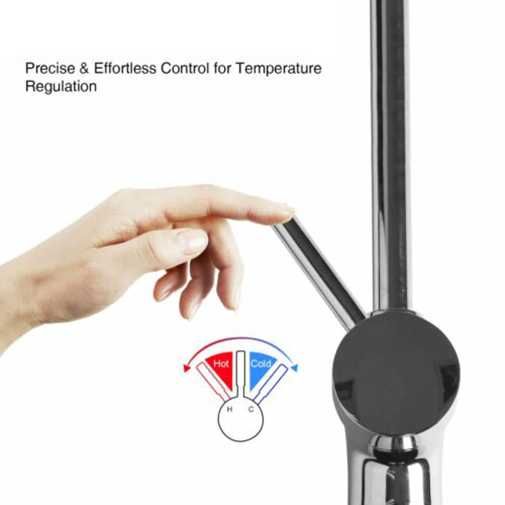

Tap Kitchen Faucet Modern Single Hole Chrome Plated Rotation Spout Flexible