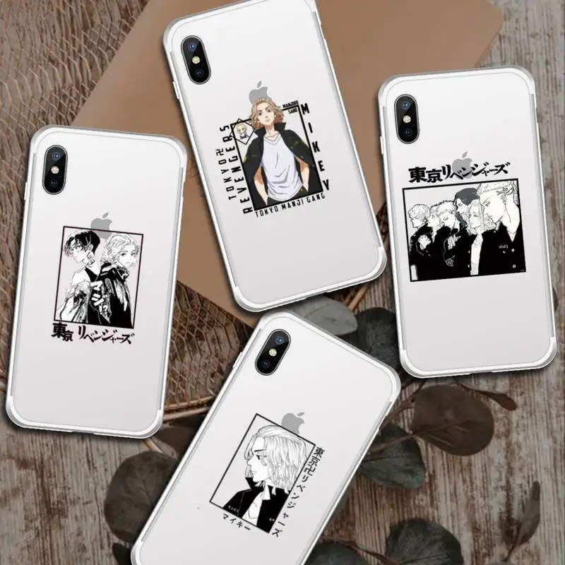 

Anime Tokyo Revengers Martial Arts Phone Case Transparent for iPhone 6 7 8 11 12 s mini pro X XS XR MAX Plus