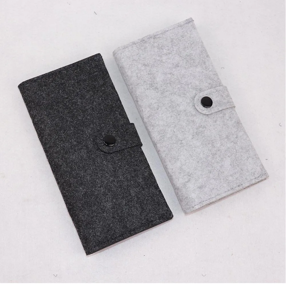 Мужской тонкий бумажник фетровый кошелек длинный мужской клатч для монет с