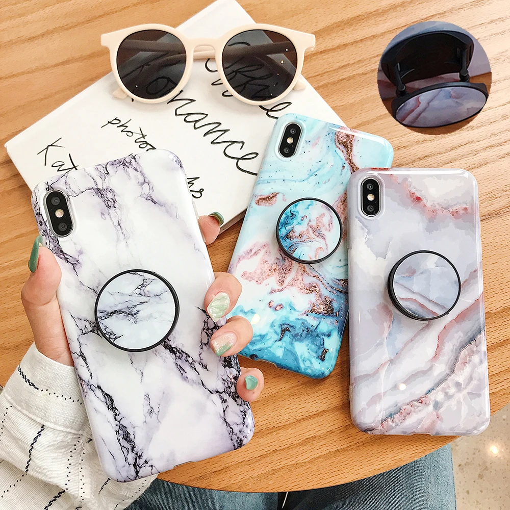 Чехол для телефона LACK для iPhone 11 11Pro Max XR X XS Max 6 6S 7 8Plus Роскошный Мраморный чехол с кольцом-подставкой
