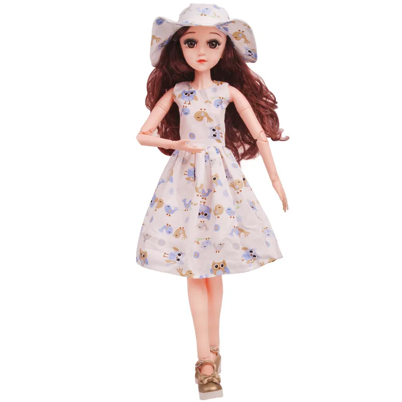 Новинка популярная Одежда для куклы 60 см шарнирное платье трехконечное с принтом