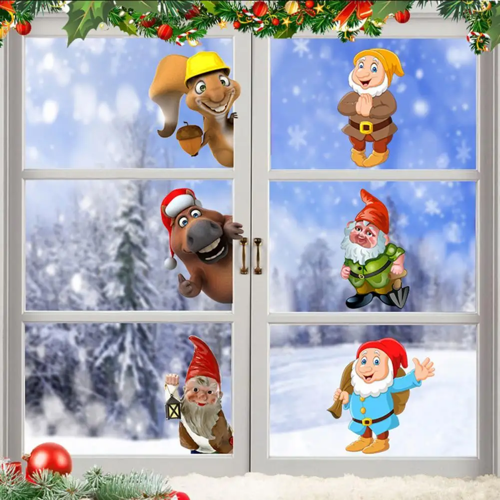 

Window Sticker Novel PVC Portable Delicate Decorative Xmas Window Sticker for Home Window Decal Wall Sticker