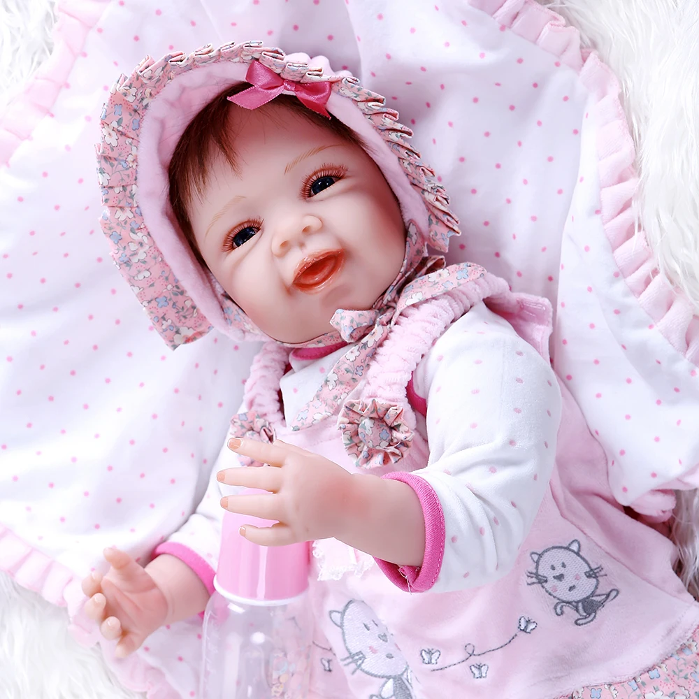 Кукла реборн 21 дюйм 52 см игрушка розовое одеяло с юбкой имитация ребенка Реборн