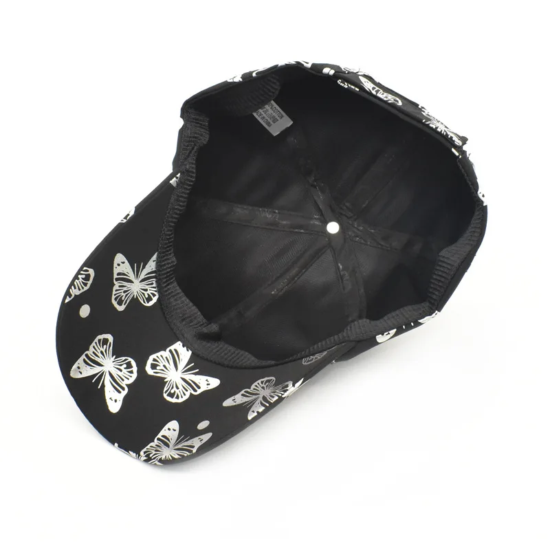 Бейсболка женская с принтом бабочки цветная Кепка затеняющим козырьком Летняя