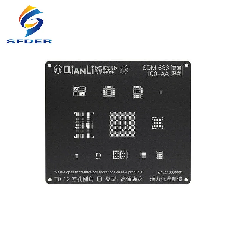 QIANLI IBlack 3D BGA Reballing Stencil For SDM660 SDM636 MTK 6582 Kirin 655 659 MSM8996 EMMC Phone Repair Tools | Инструменты